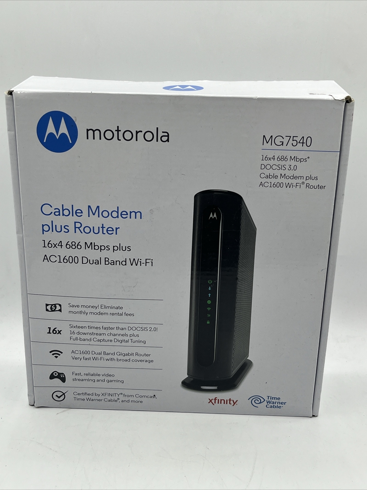 Motorola MG7540-10 16×4 Cable Modem – Black