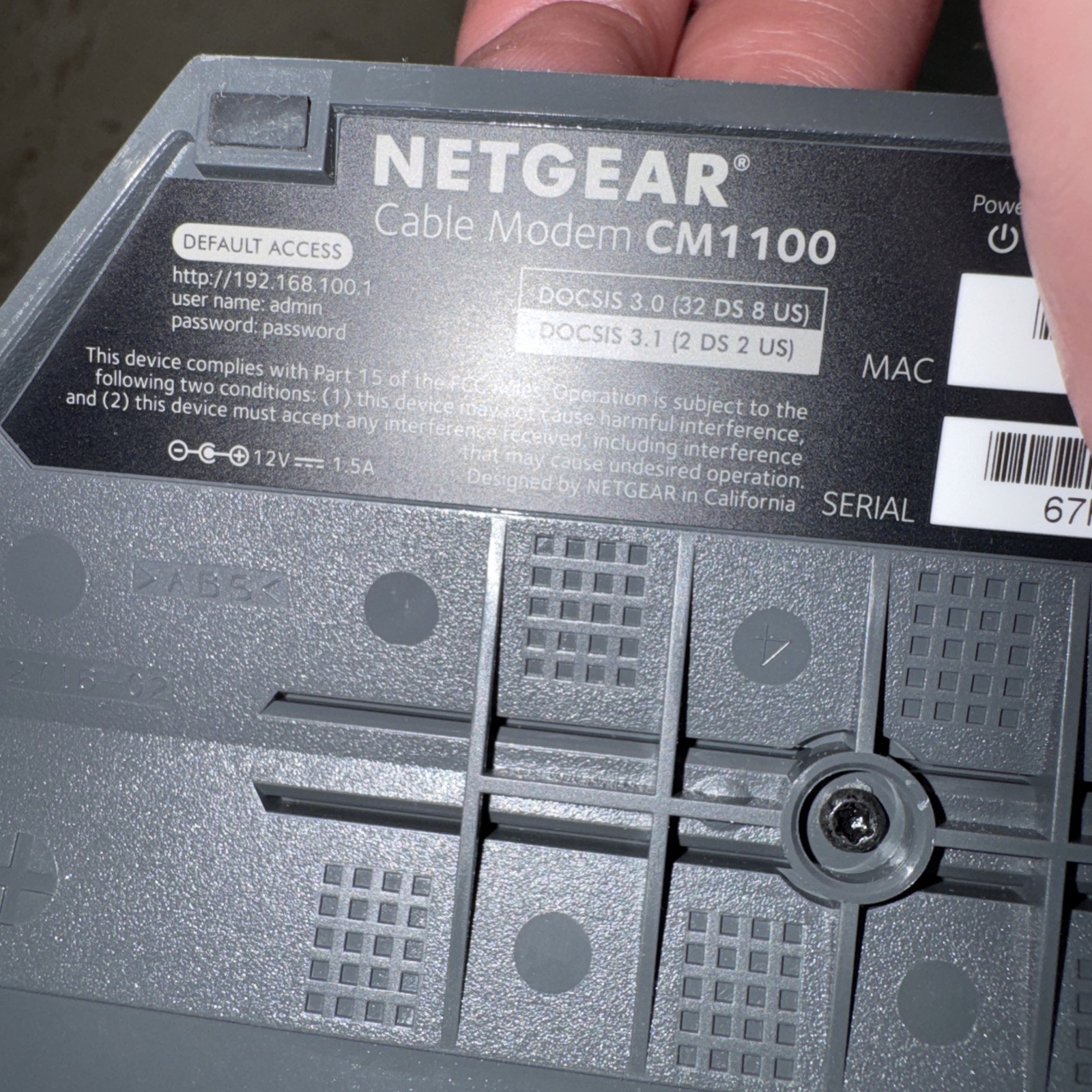 Netgear CM1100 DOCSIS 3.1 Multi-Gig Cable Modem