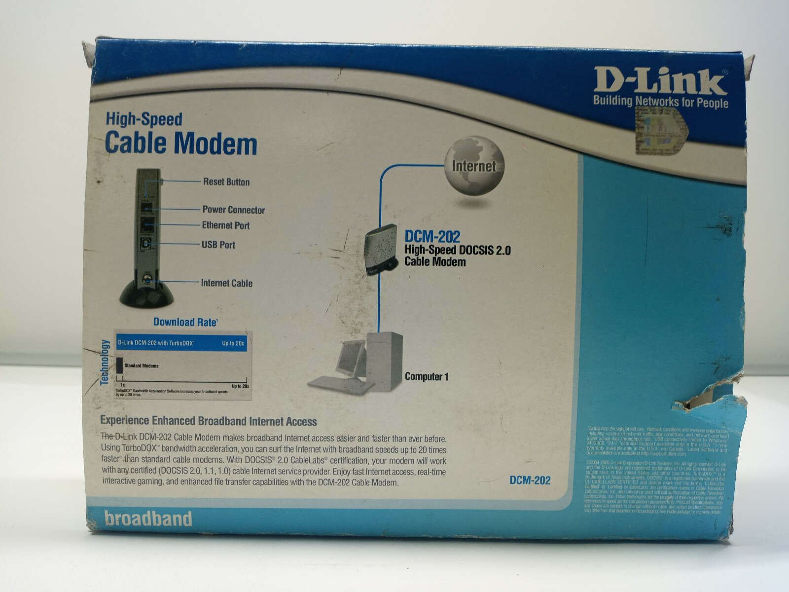 D-Link DCM202 DOCSIS 2.0 Ethernet High Speed Cable Modem BCM-202