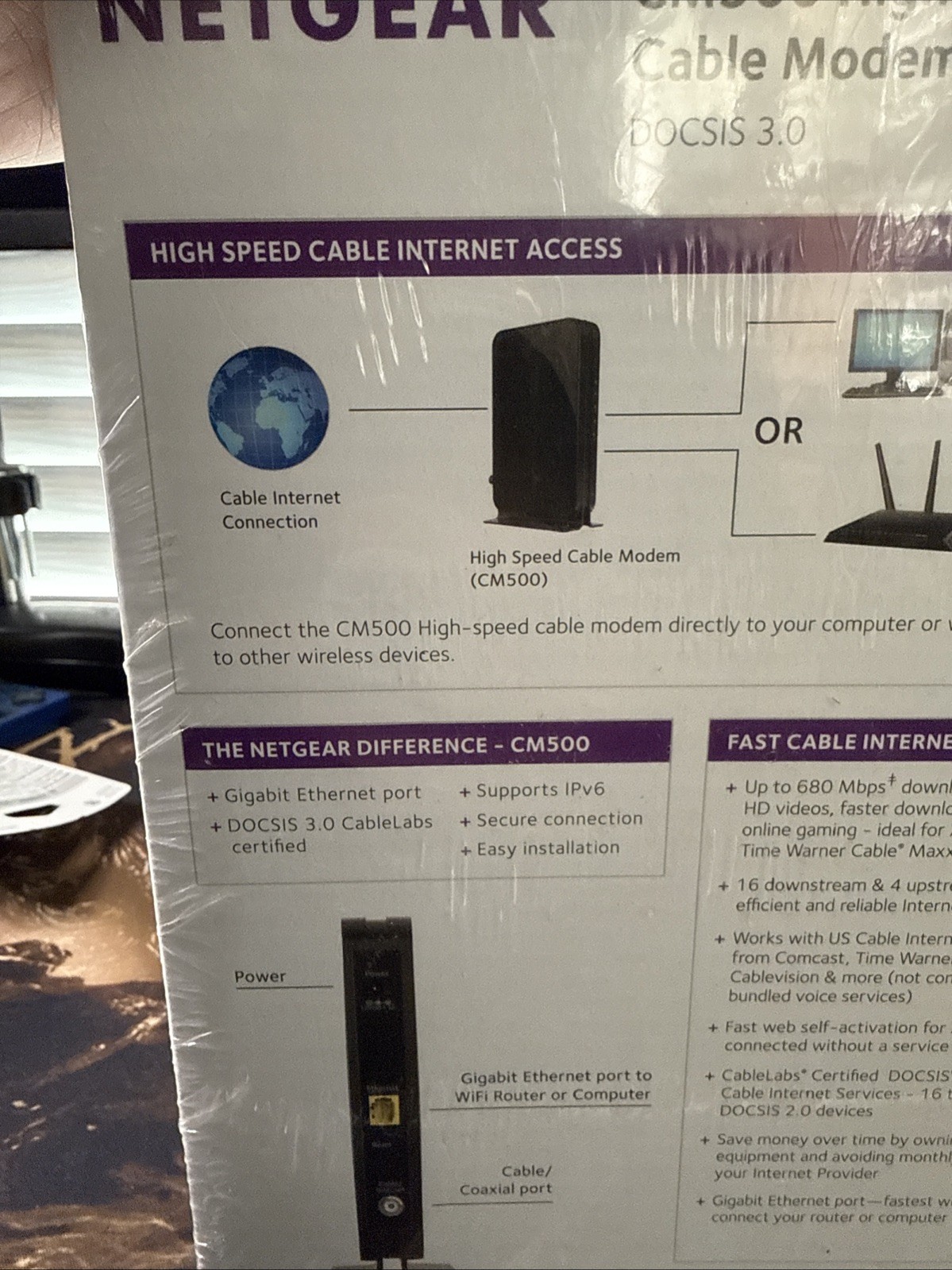NETGEAR CM500-1AZNAS DOCSIS 3.0 Cable Modem