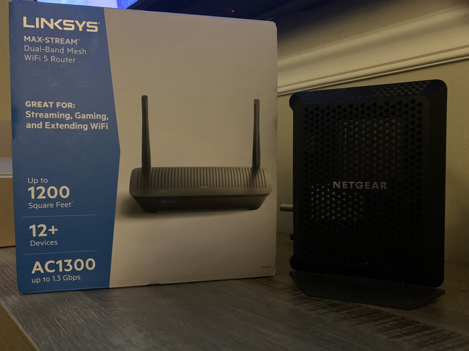 Linksys WiFi Mesh router and Netgear modem Internet (xfinity Etc..)
