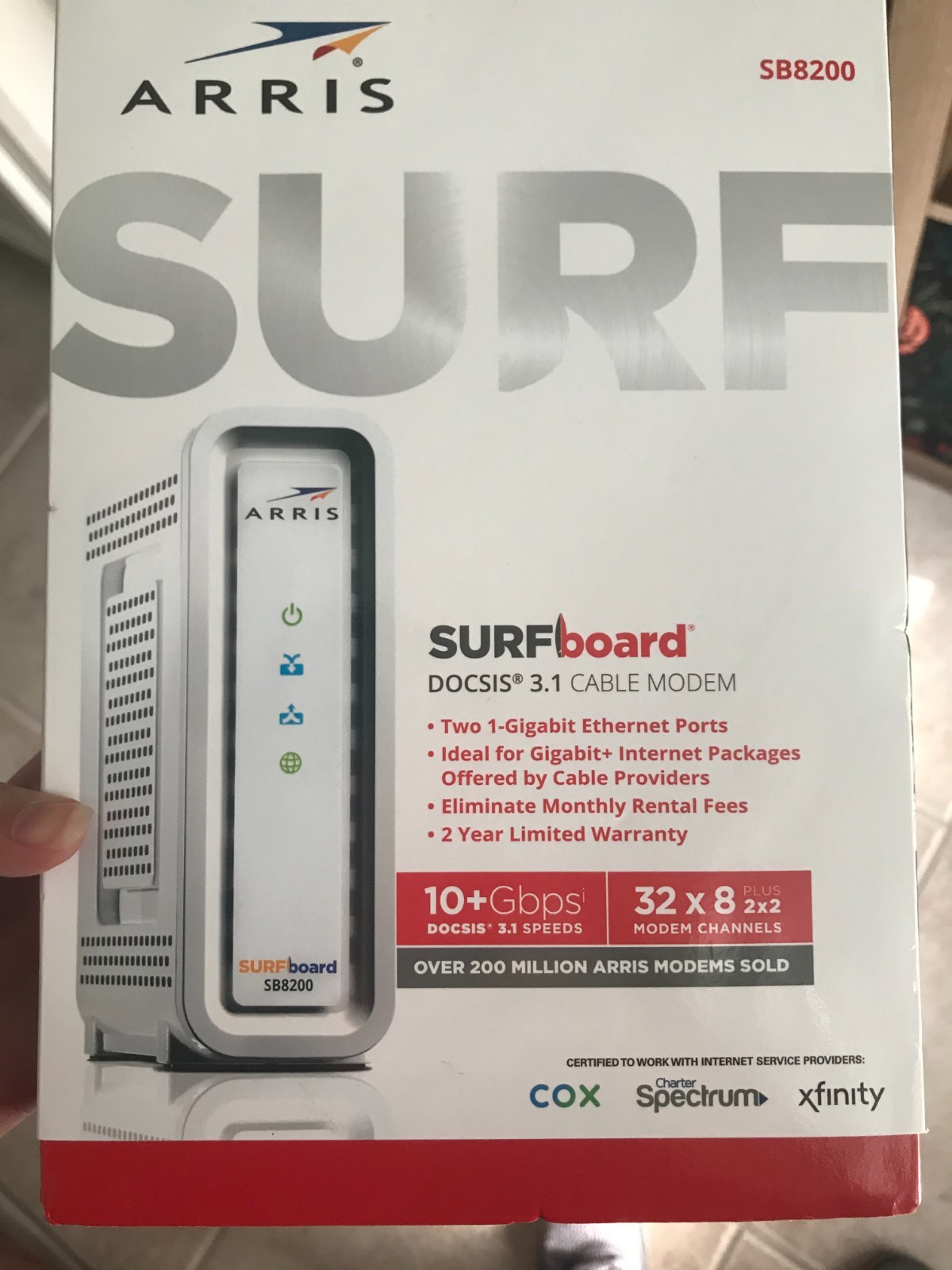 ARRIS SURFboard – SB8200 – DOCSIS 3.1 10 Gbps – Cable Modem