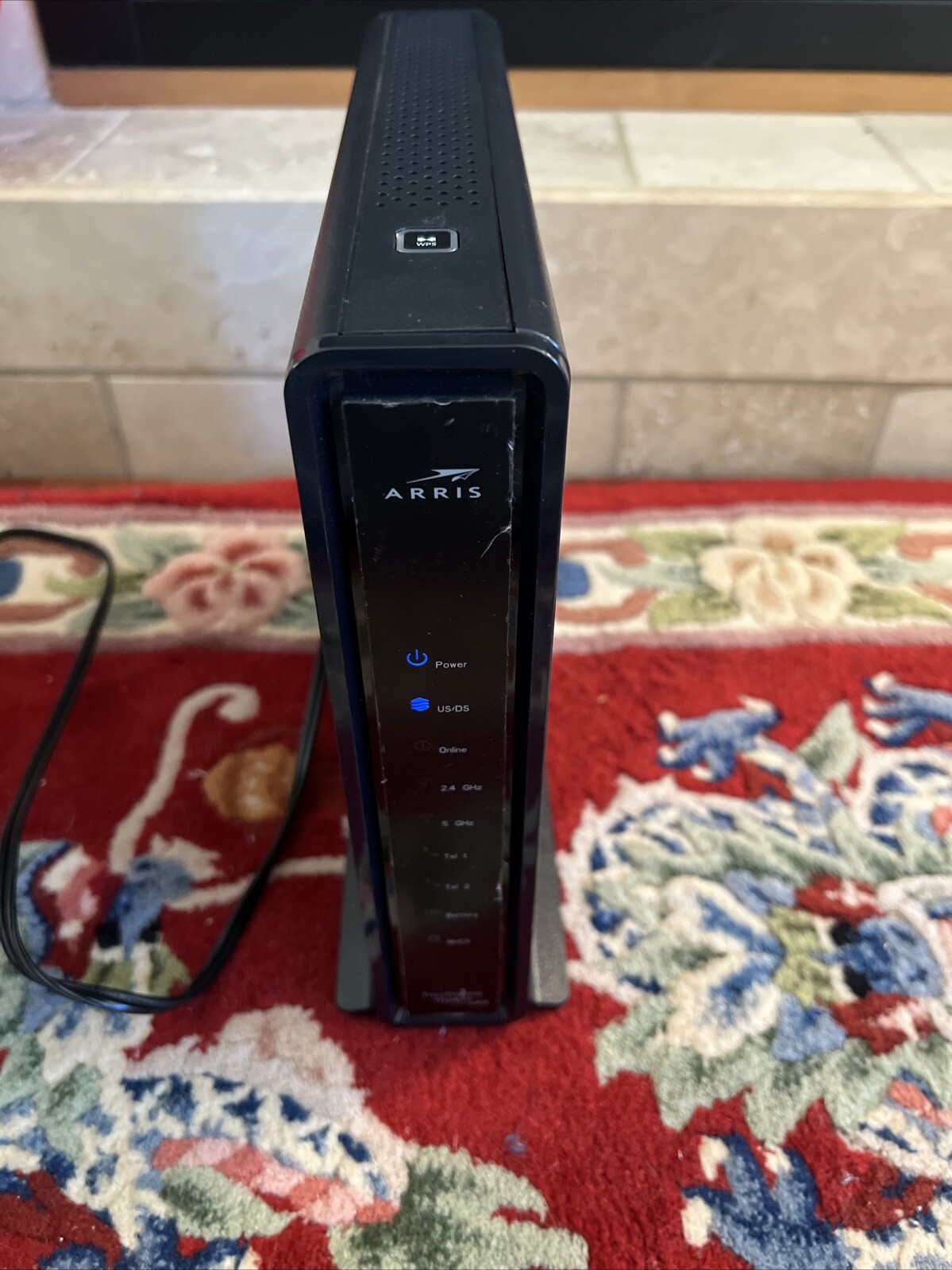 Arris Touchstone TG2472 Router with Power Cord USB Ethernet Telephone 11” Black
