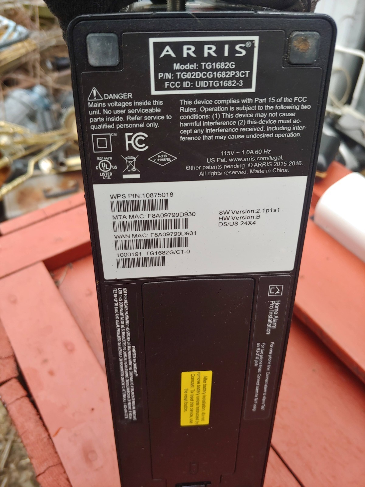 Xfinity Arris TG1682G Dual Band Wireless Cable Modem Router w/ Power Cord