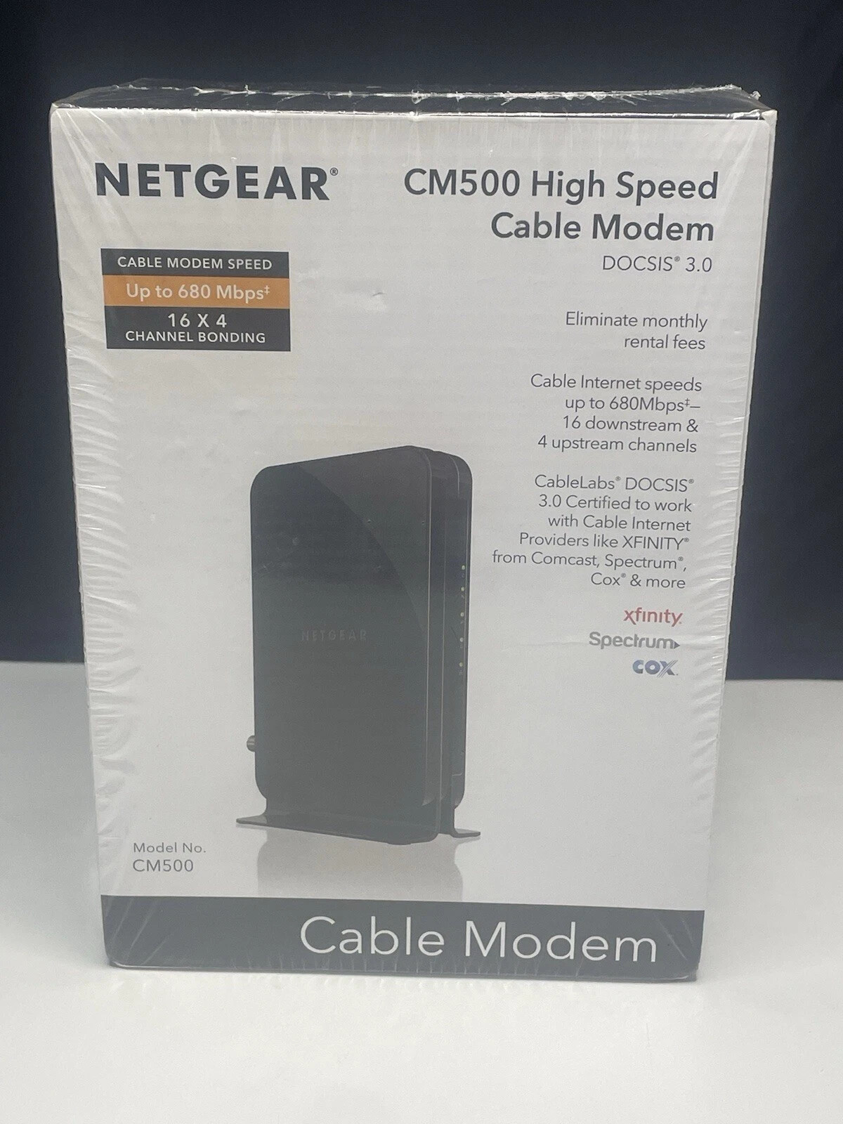 NETGEAR Cm500-1aznas 16×4 DOCSIS 3.0 Cable Modem Max Download Speeds of 680mbps