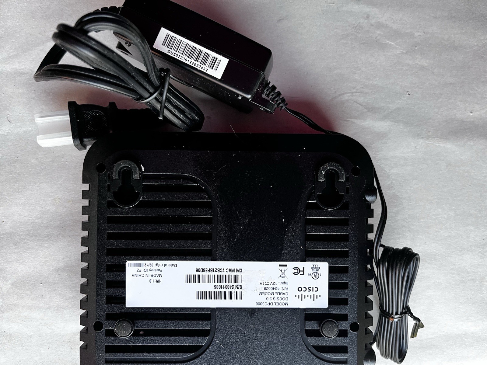 Cisco technicolor Cable Modem DPC3008 Unused. No Box Eng Elec Co Cord 3A-125DU12