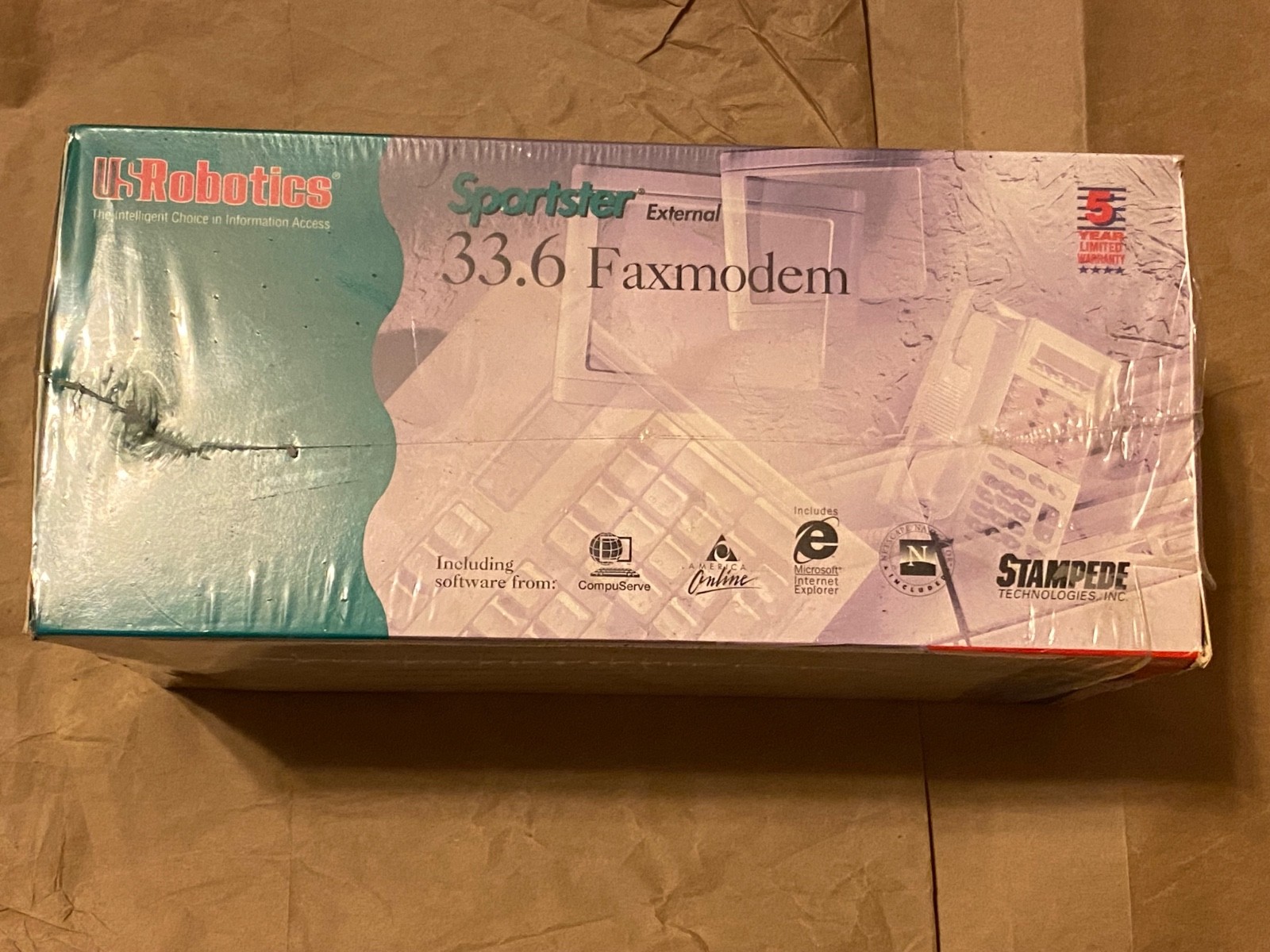US Robotics Sportster 33.6 External Fax Modem – Factory Sealed Vintage Old Stock