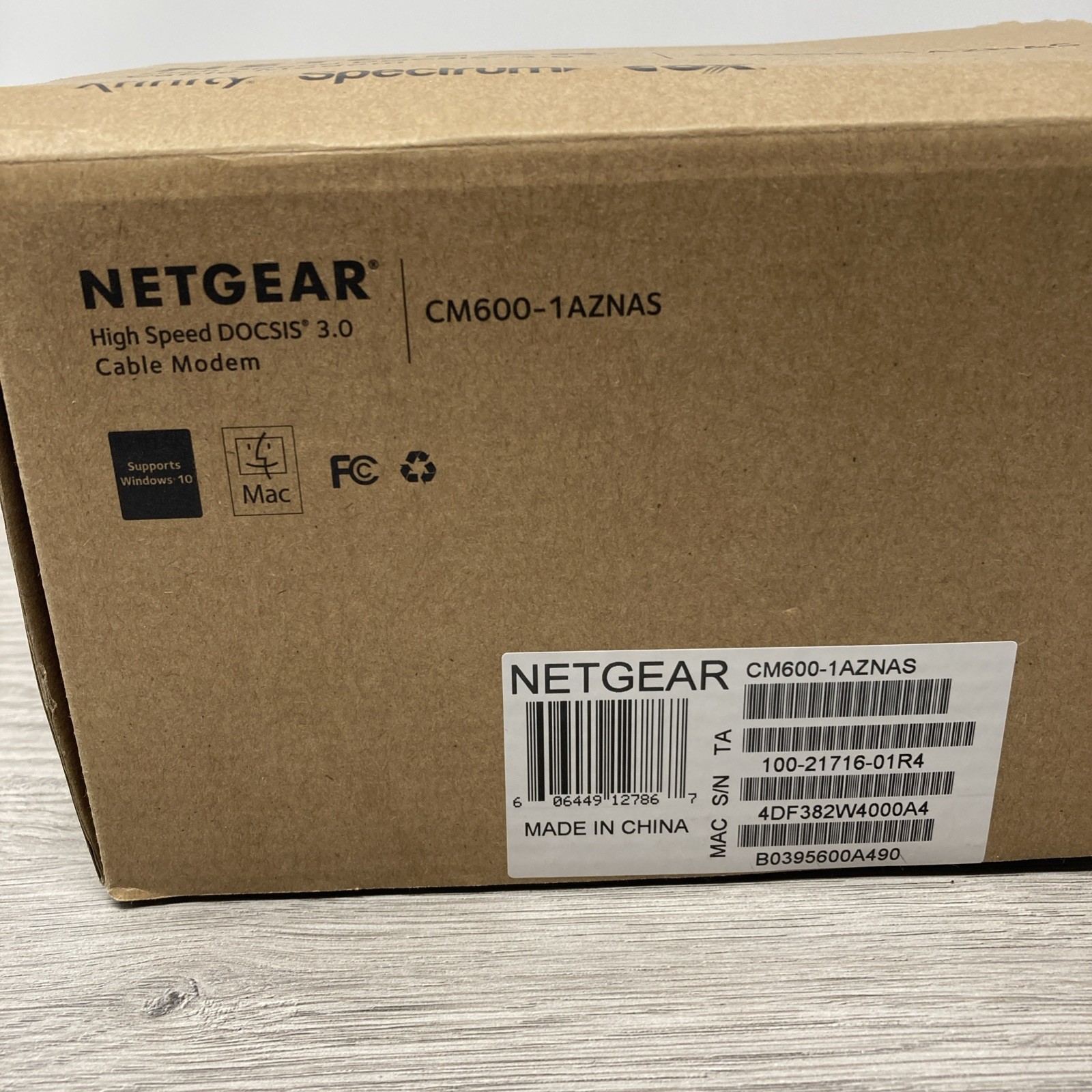 NETGEAR CM600-1AZNAS 960Mbps DOCSIS 3.0 Cable Modem w/12V Adapter PARTS / REPAIR