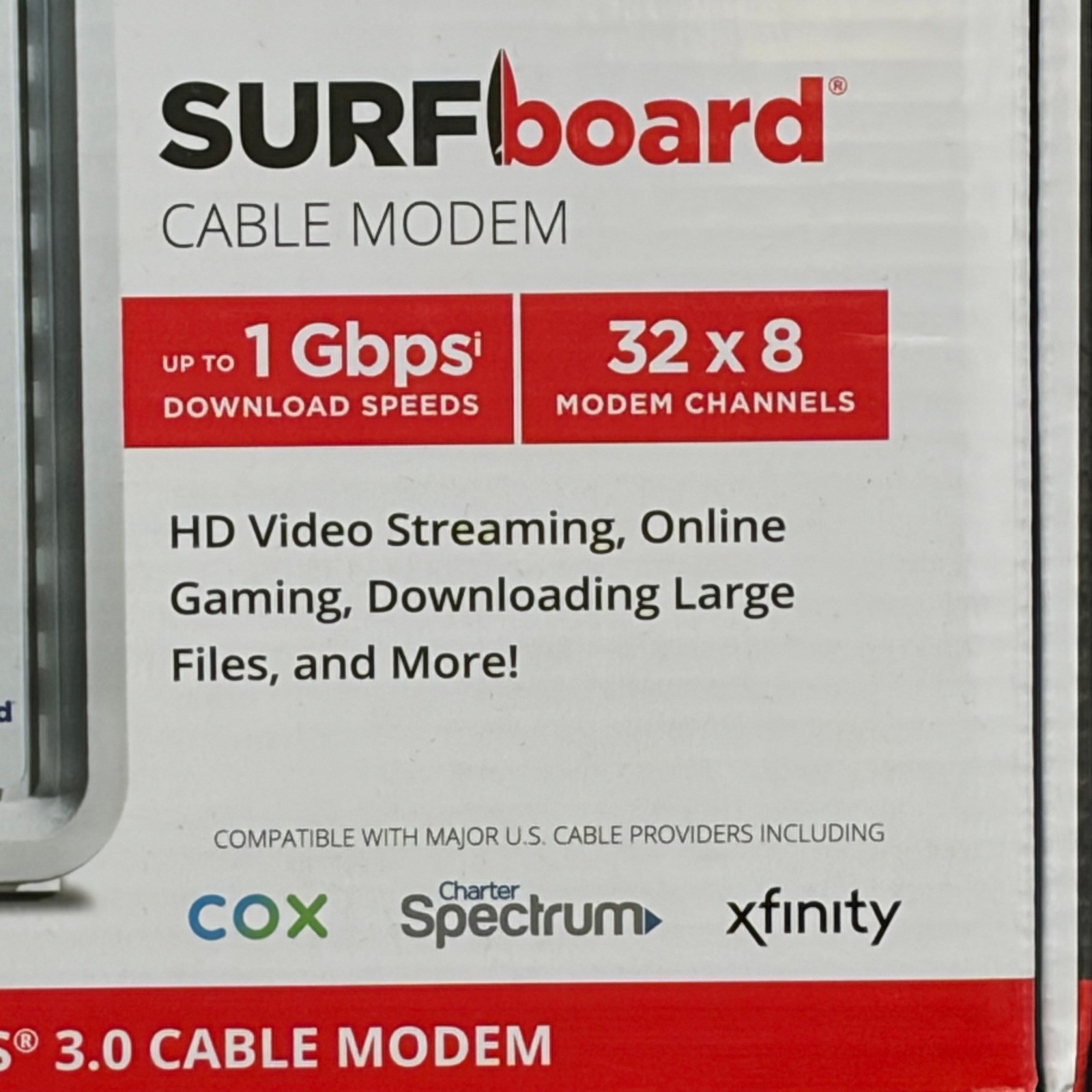 Arris SURFboard SB6190 DOCSIS 3.0 Cable Modem 1 Gbps 32×8 White