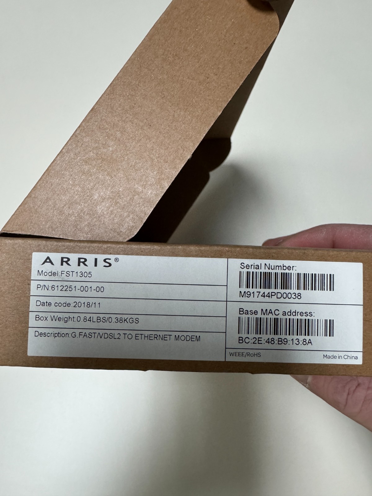 Arris 612251-001-00 FST1305 G.Fast Bridge Modem