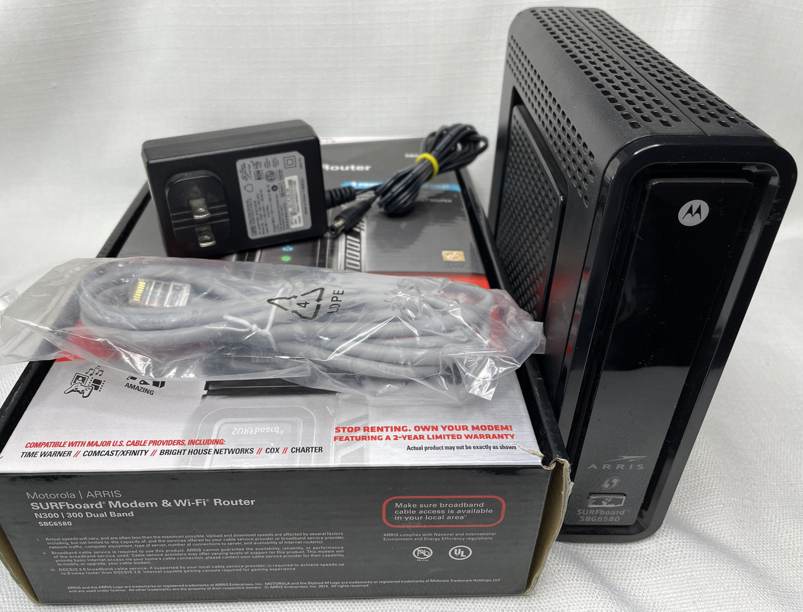 Motorola Arris Surfboard Modem/WiFi Router N300 Dual Band Model SBG6580
