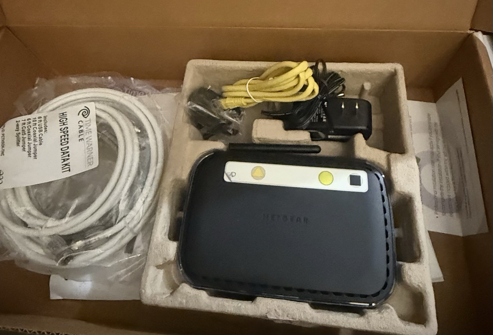 NETGEAR Black Cable Modem Kit with Power Adapter & Coax Cable