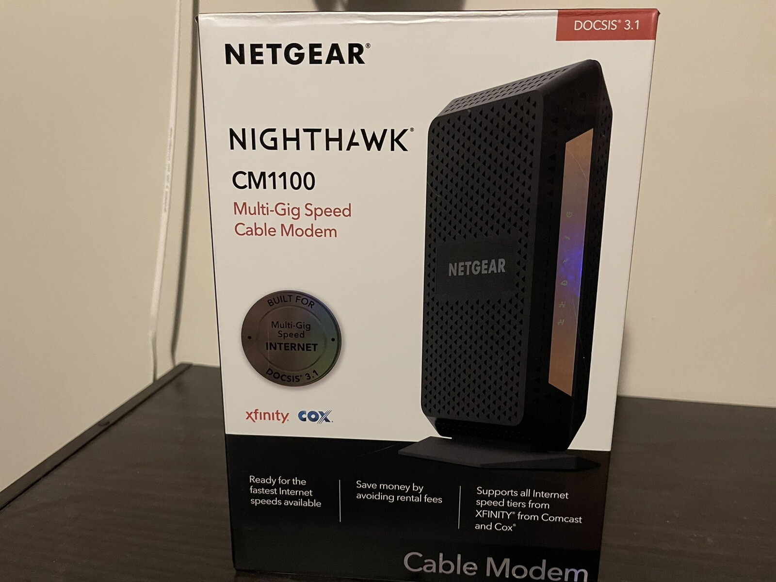 Netgear CM1100 DOCSIS 3.1 Multi-Gig Cable Modem (Supports Link Aggregation)