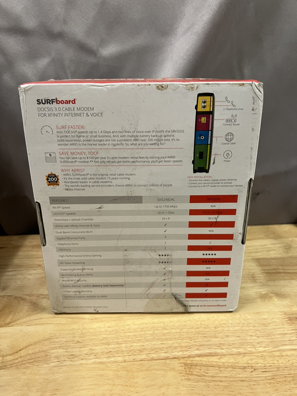 ARRIS SURFboard DOCSIS 3.0 Cable Modem Comcast Xfinity Complete – SBV3202