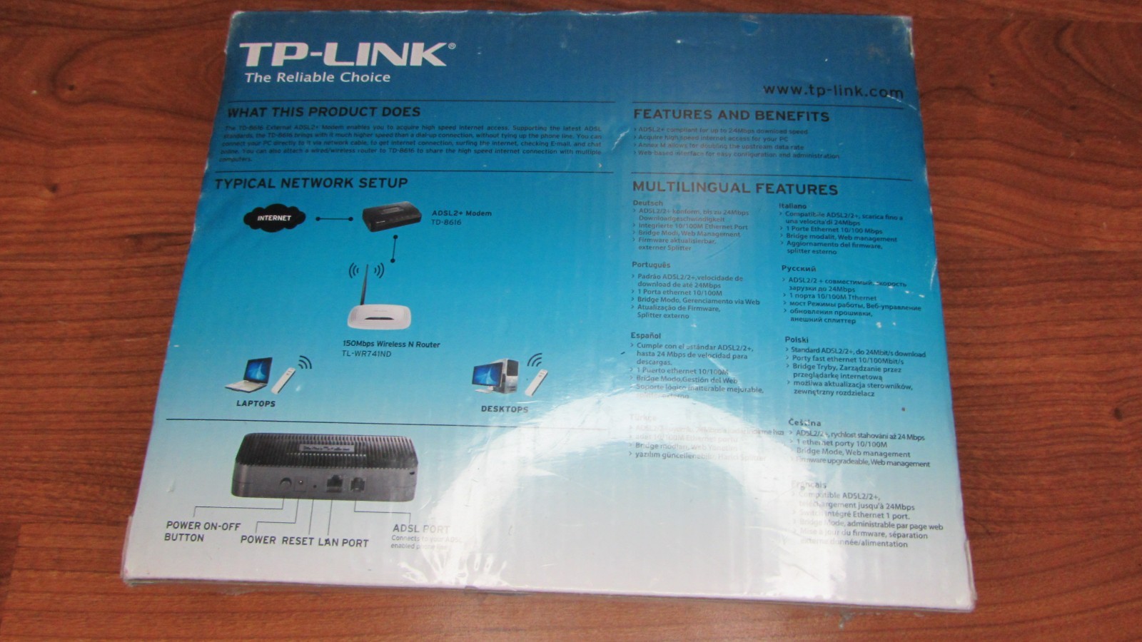 TP-Link TD-8616 ADSL2+ Modem High Speed Broadband 24Mbps RJ45 – Brand New