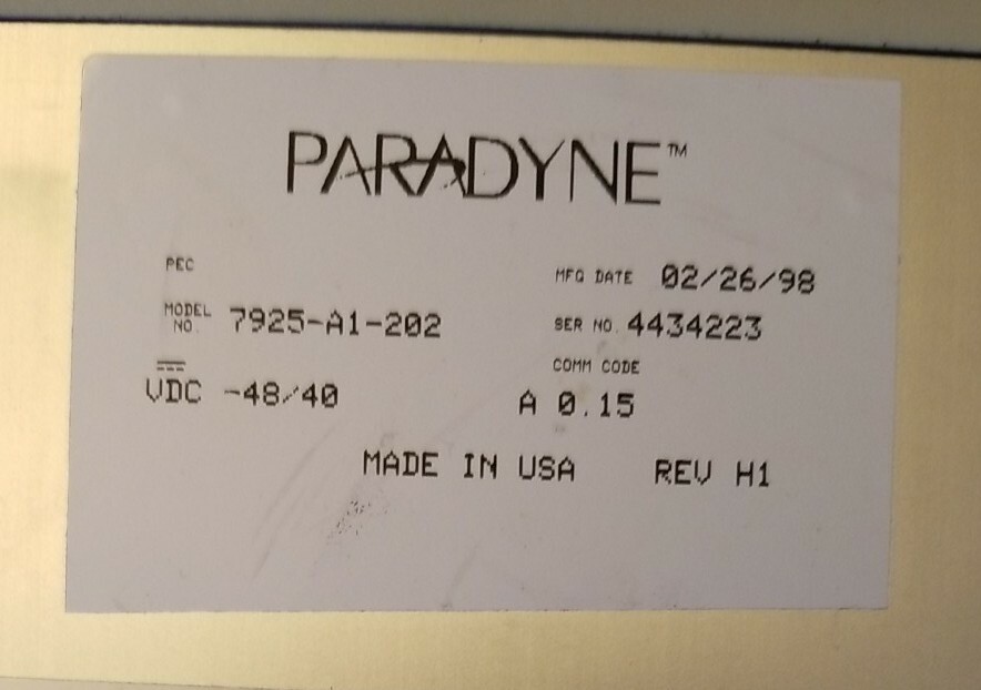 Paradyne HotWire 7900 Modem E1 HDSL +48 VDC Power Supply & V.35 DTE Serial Cable