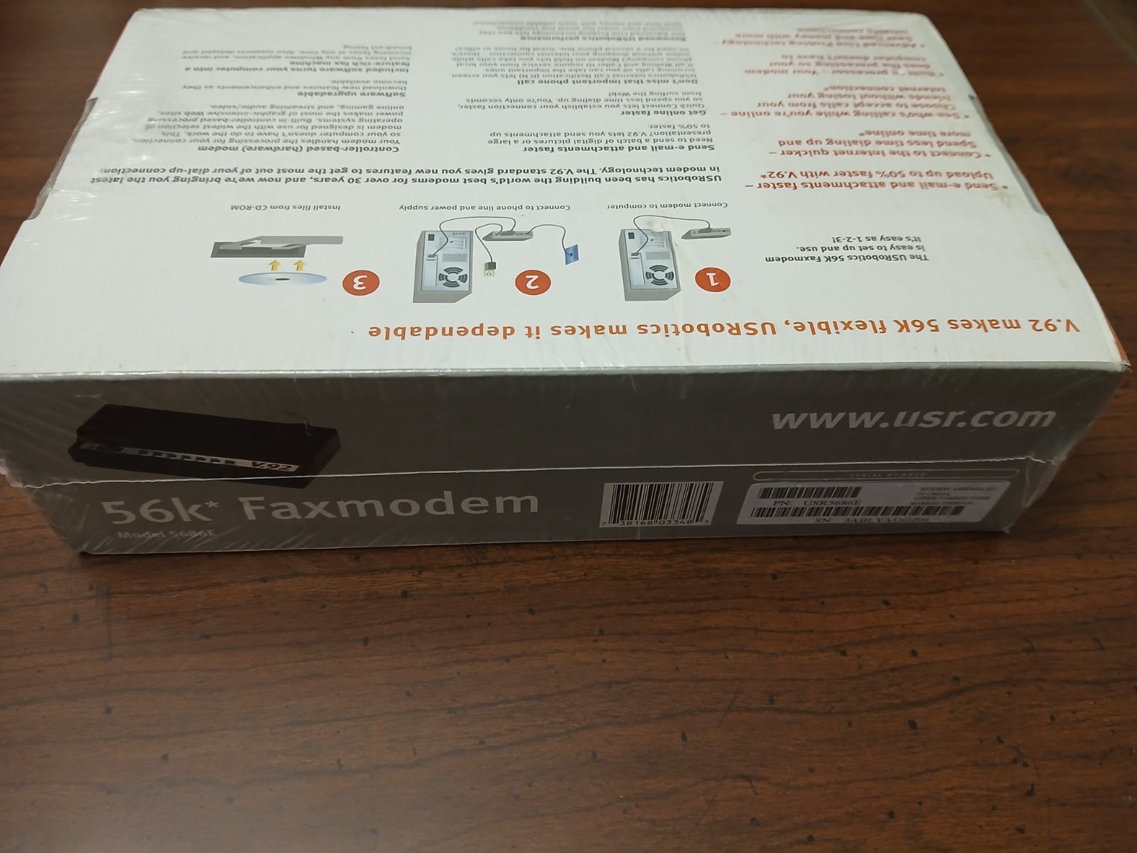 USRobotics USR5686E 56k V.92 & V.90 ITU Standard tech FaxModem New in Box 5686E