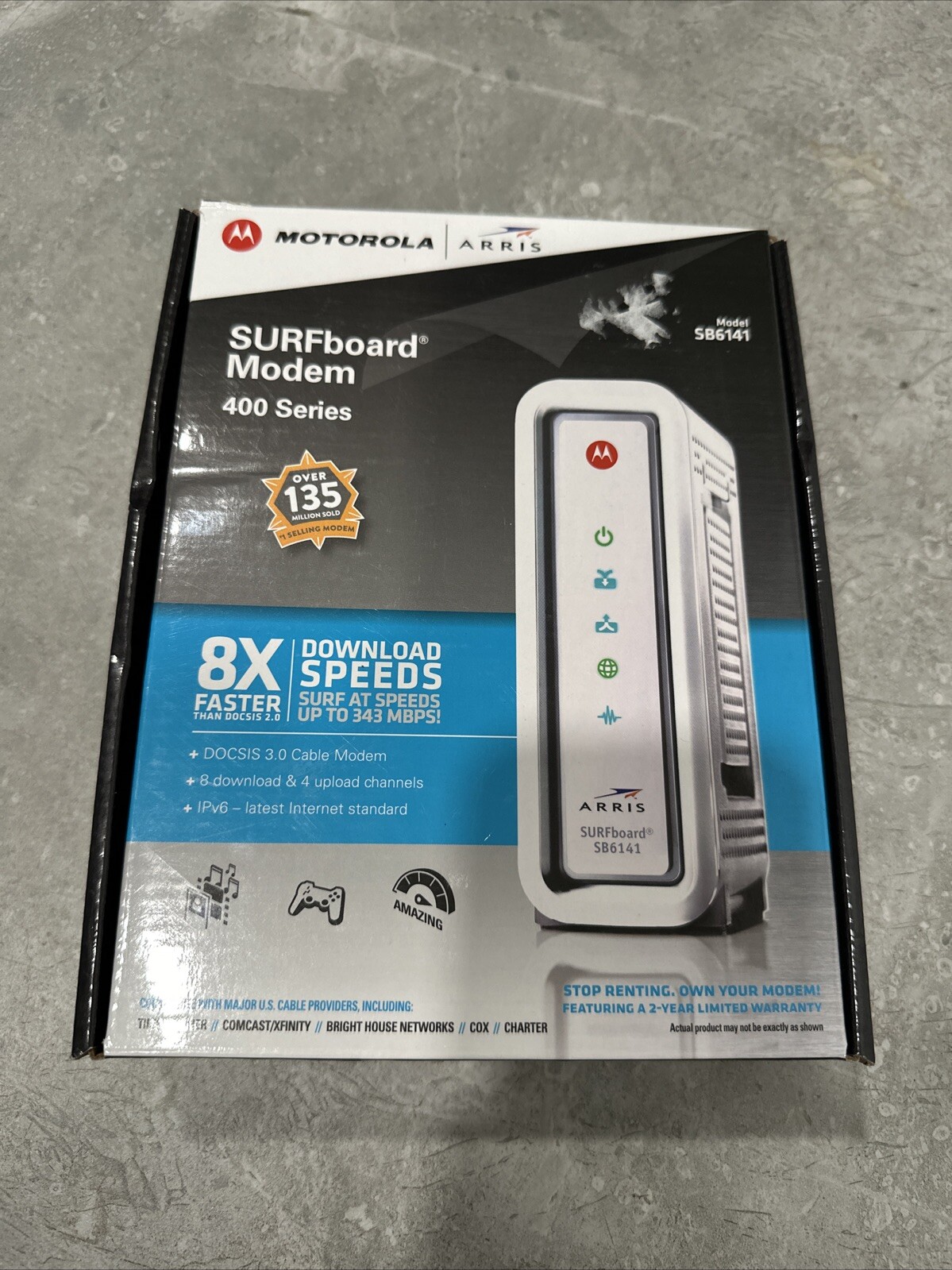 Motorola Arris SURFboard 400 Series 8×4 IPv6 DOCSIS 3.0 Cable Modem SB6141