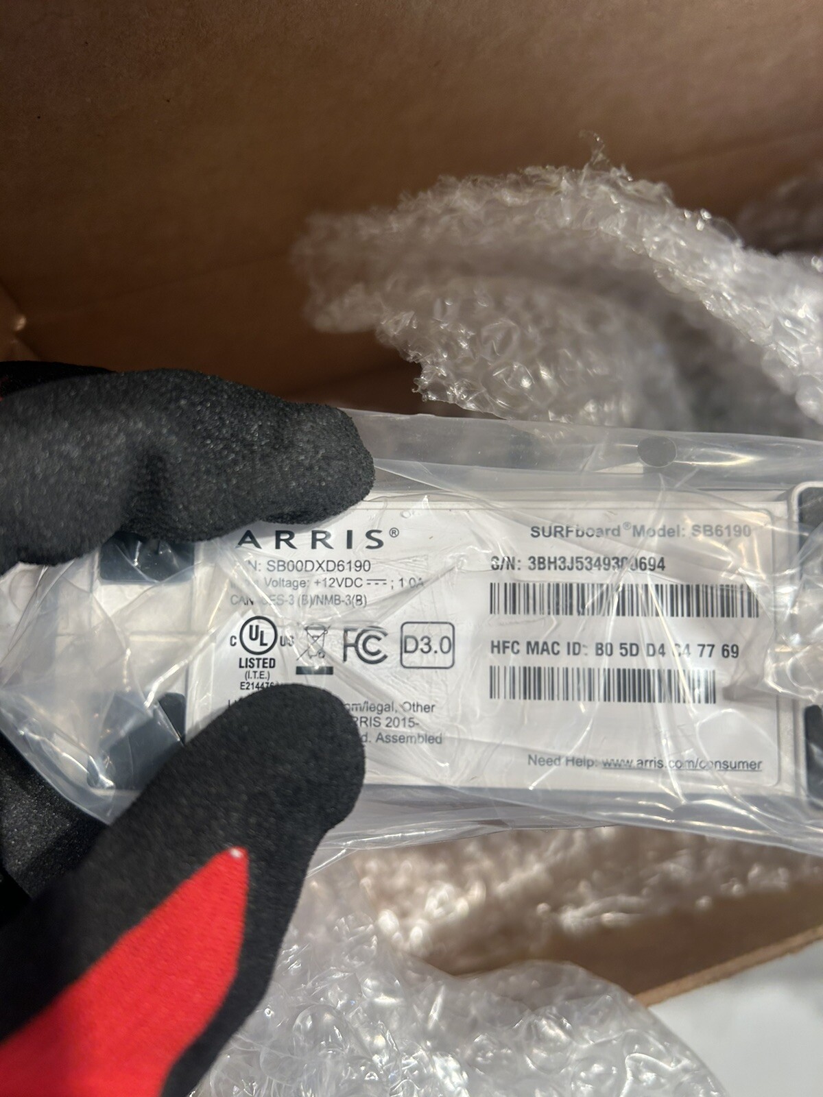 Arris SURFboard SB6190 SB00DXD6190 Gigabit Port DOCSIS 3.0 Modem