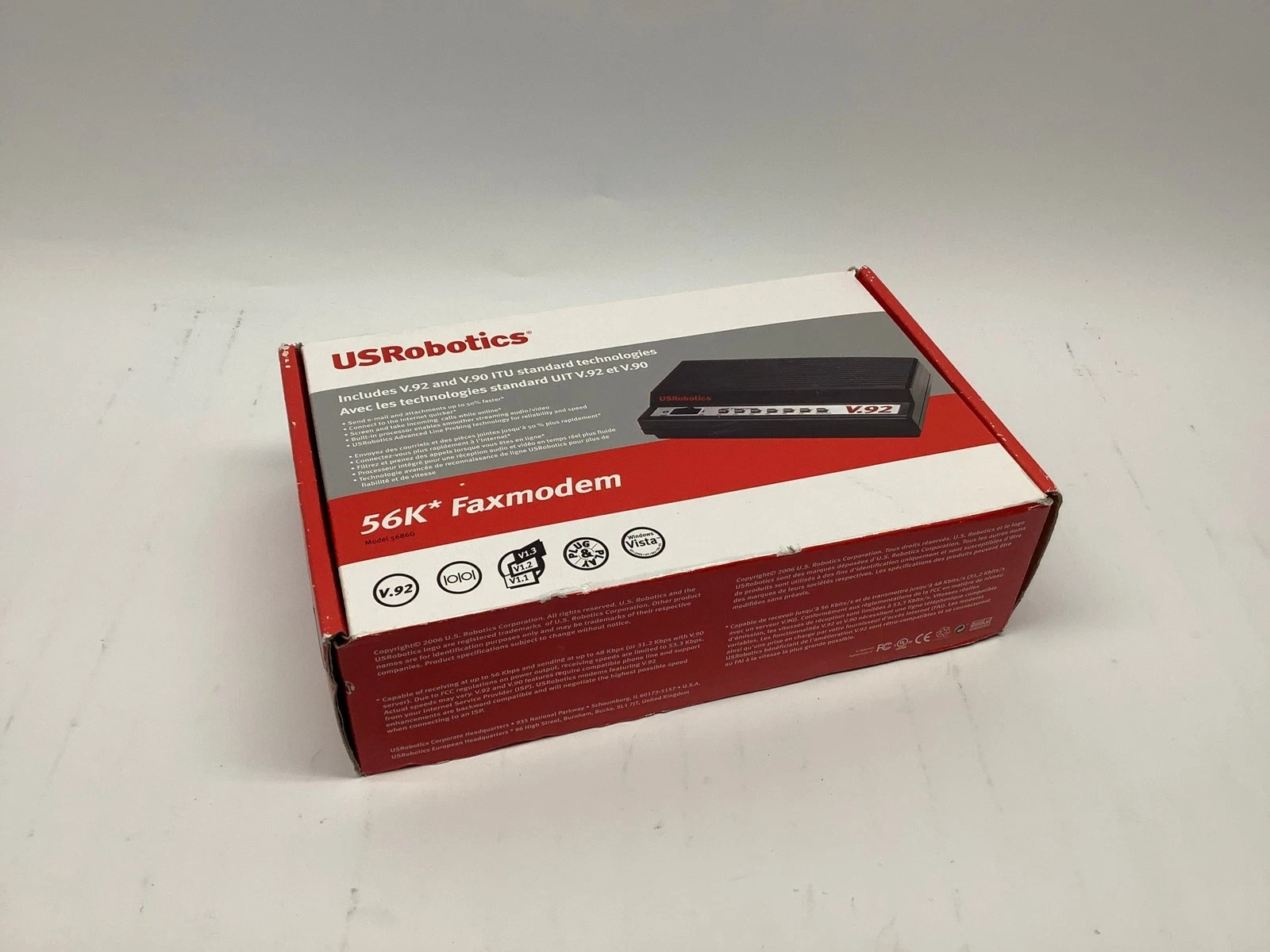 USRobotics 56K Faxmodem – Model 5686E – New Open Box v.92 and v.90 ITU