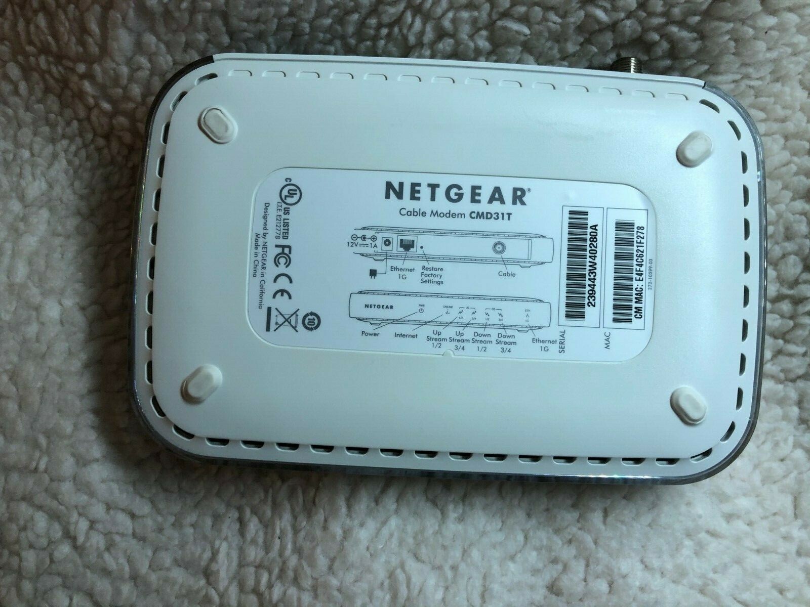 NETGEAR CMD31T-100NAS Cable Modem
