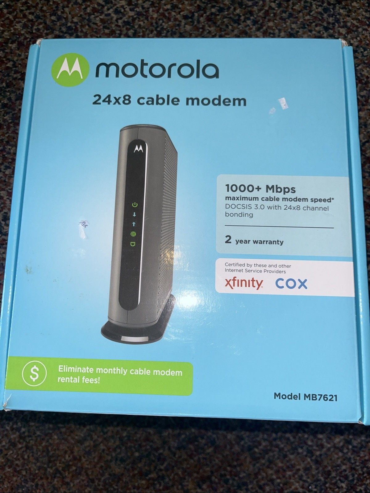 Motorola MB7621 24×8 DOCSIS 3.0 Cable Modem – New