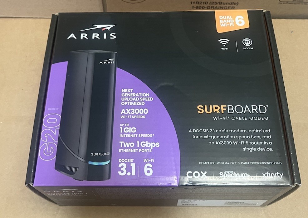 NEW (Open Box) ARRIS G20 DOCSIS 3.1 Cable Modem & AX3000 WiFi 6 Router FAST SHIP
