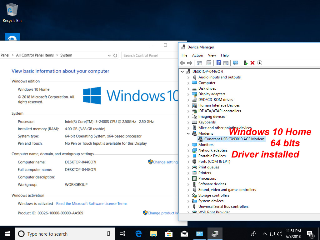 USB 56K External Dial Up Voice Fax Data Modem Windows 10 / 8 / 7 / XP / Vista
