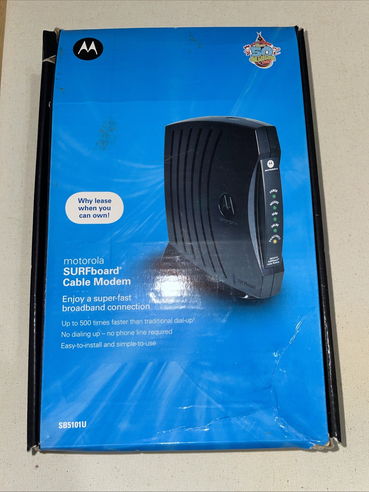 Motorola SB5101U Surfboard Cable Modem with Power Supply Preowned Tested Working