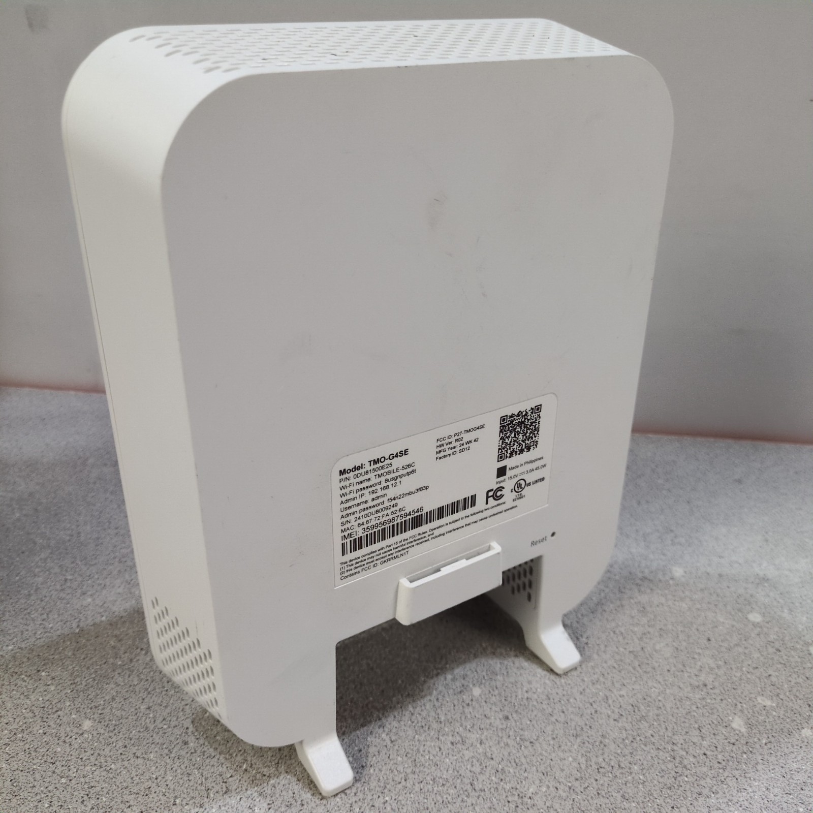 T-Mobile TMO-G4SE 5G Gateway Internet Modem Router Wi-Fi 6 (No Power Supply)