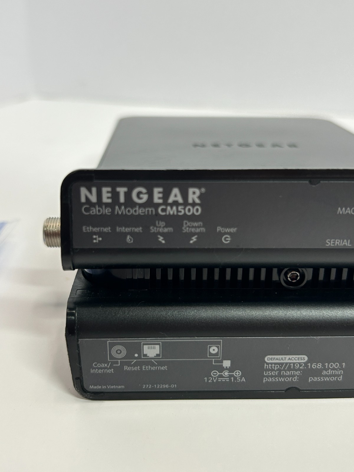 Netgear CM500 16×4 DOCSIS 3.0 High Speed Cable Internet Modem & Power Tested