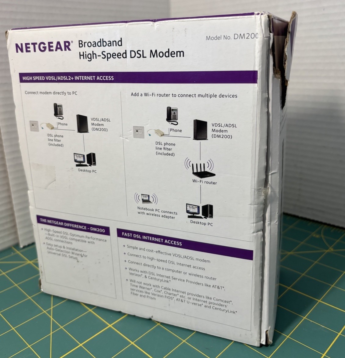 Netgear Broadband High Speed DSL Modem VDSL/ADSL DM200-100NAS NEW Open Box