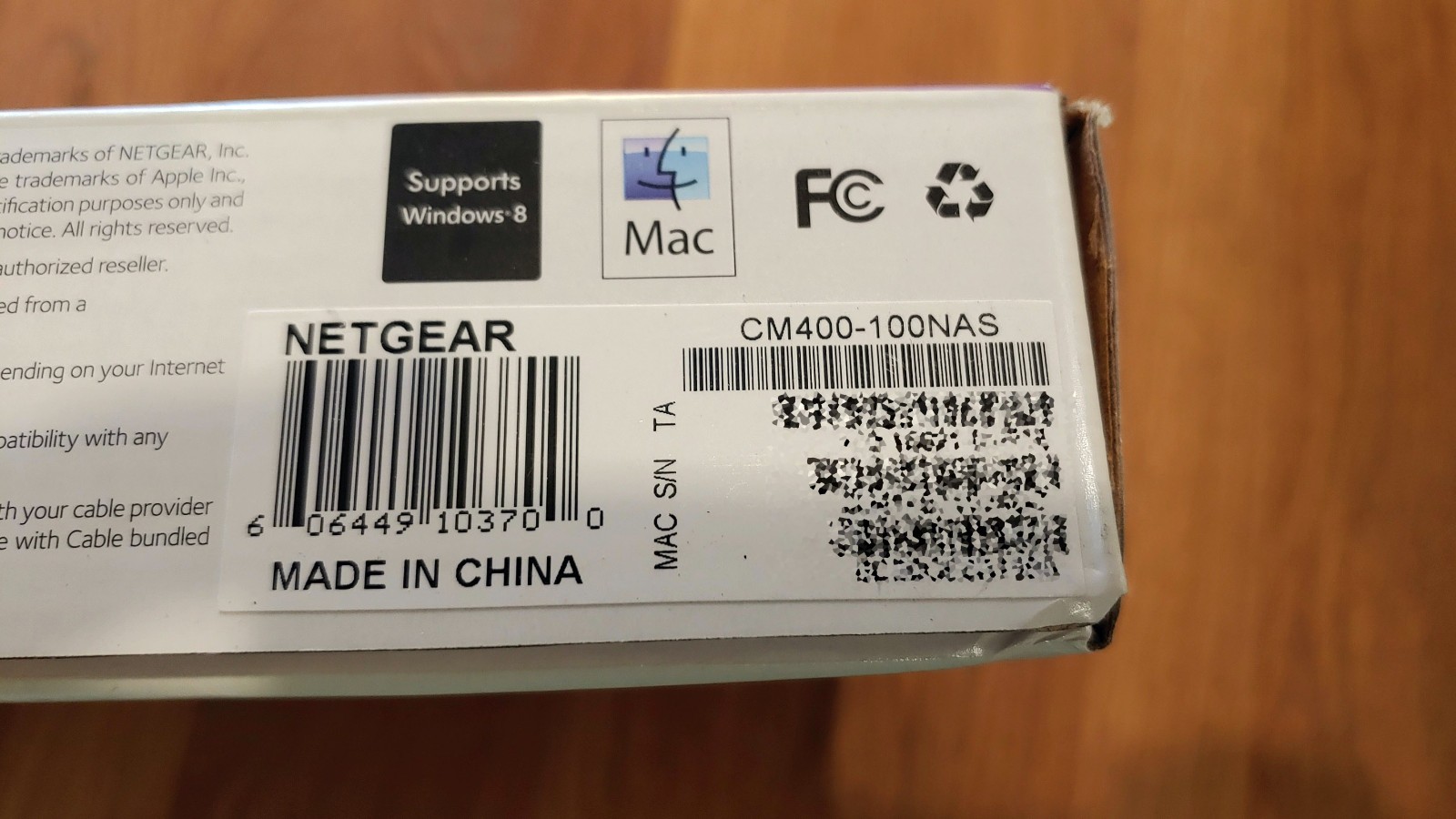 Netgear CM400 High Speed Cable Modem DOCSIS 3.0 340Mbps CM400-100NAS