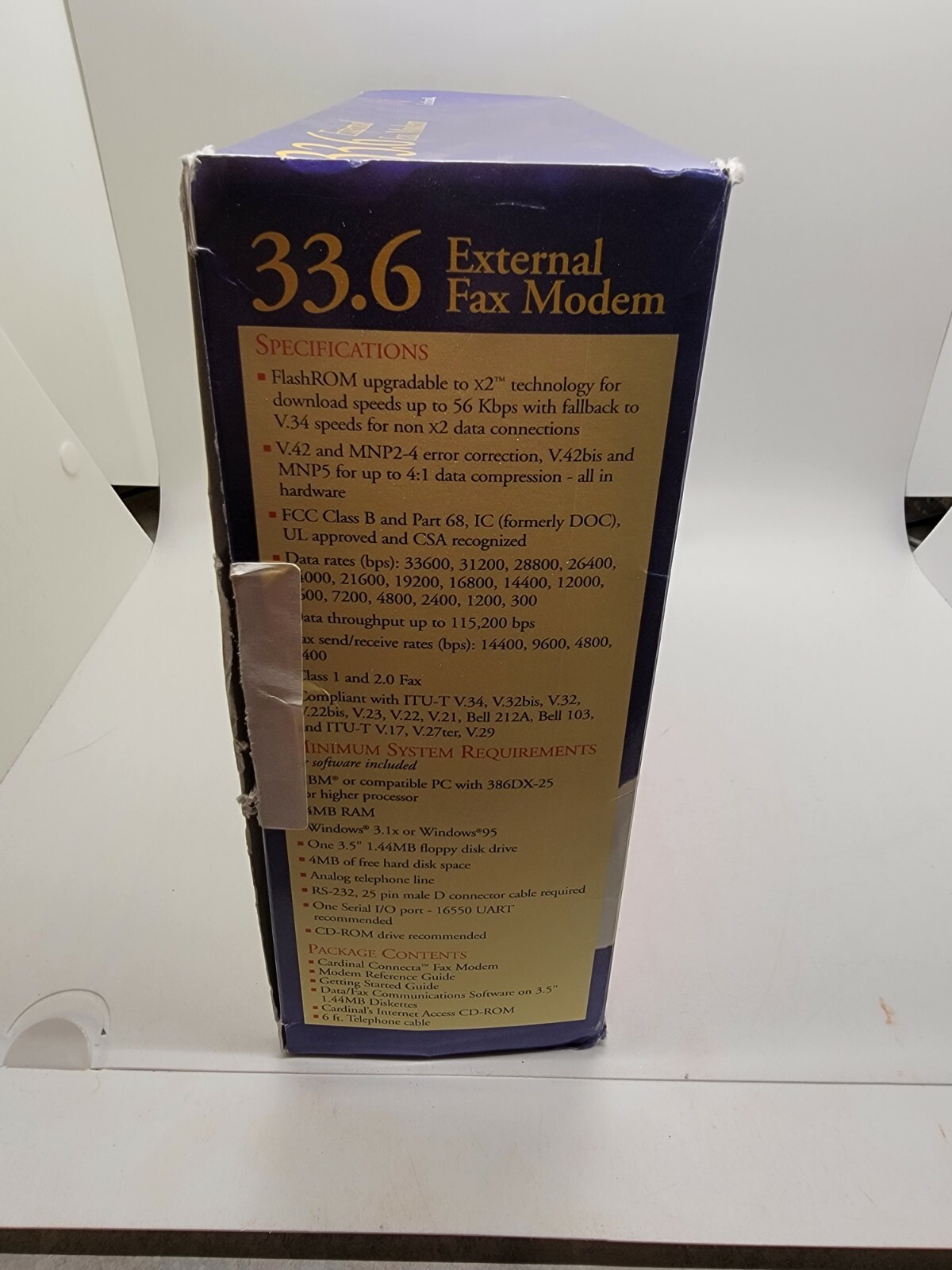 Cardinal Connect Model 2460 33.6k 56k upgradable External Fax Modem – New In Box