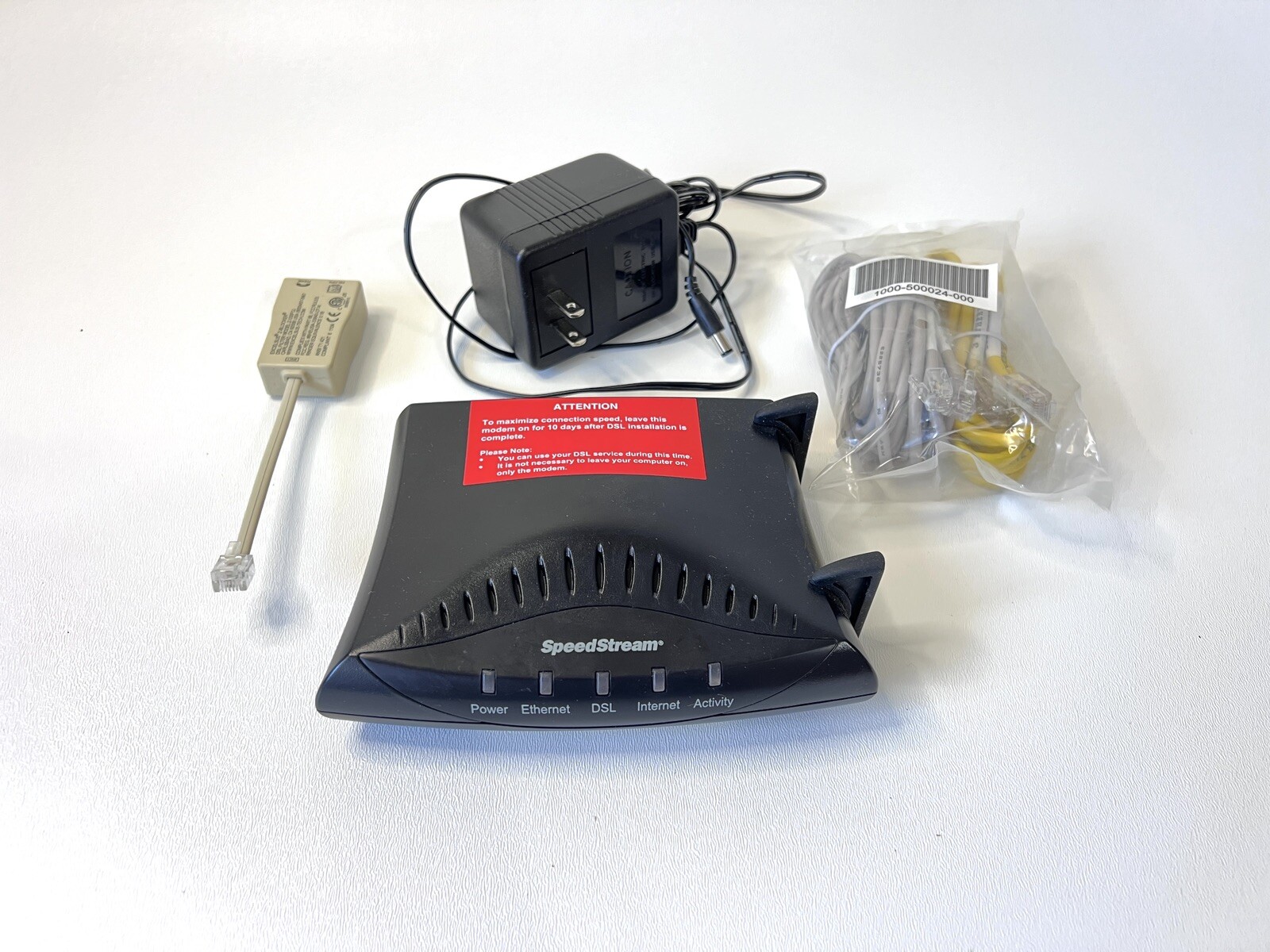 Speedstream 5100 Ethernet ADSL Wired Modem – Ethernet Cable and 2 line Adaptor