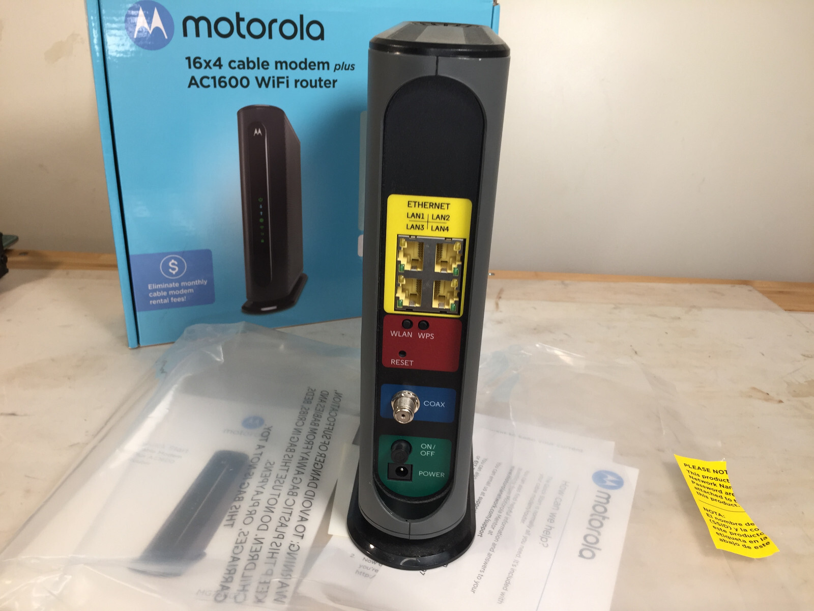 Motorola MG7540 16×4 DOCSIS 3.0 686 Cable Modem WiFi Router Xfinity Cox Spectrum