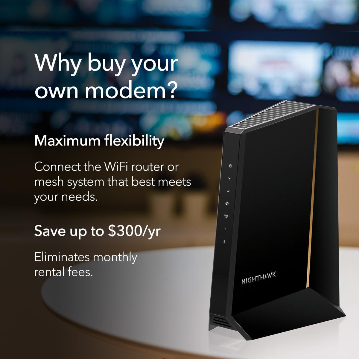 NETGEAR Nighthawk CM3000 DOCSIS 3.1 Mid/high-Split Cable Modem,Black-Refurbished