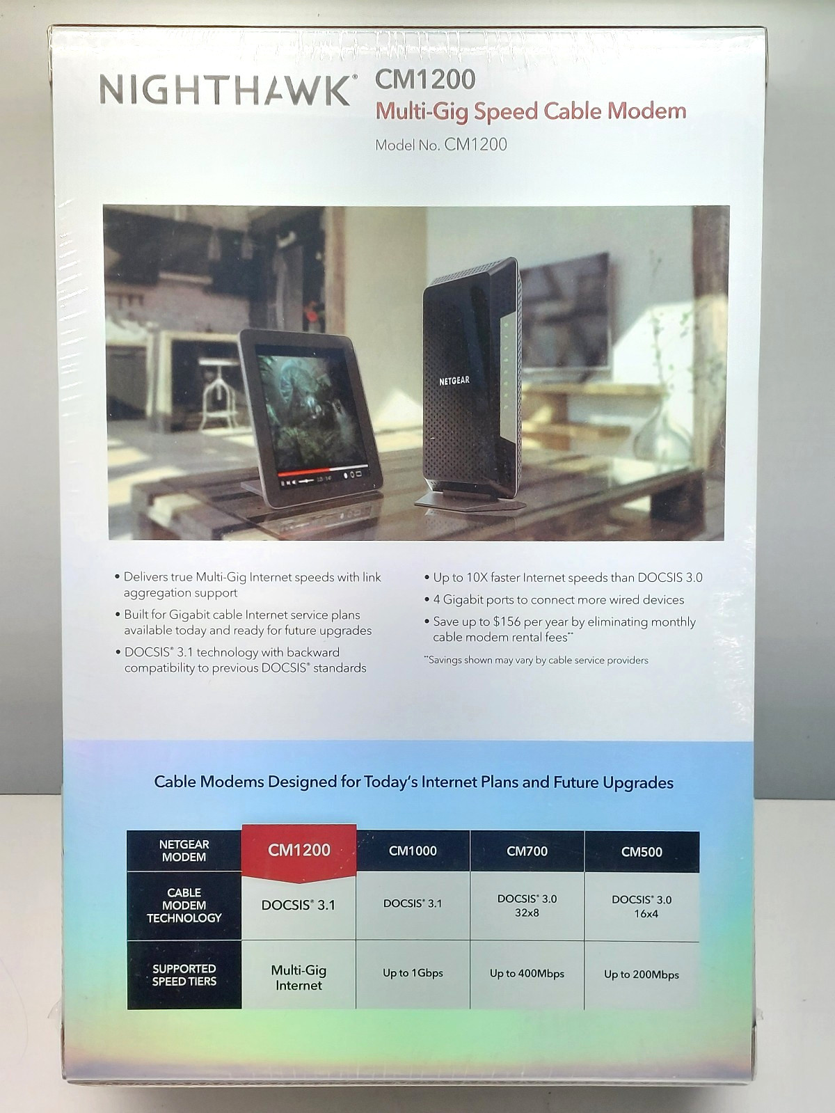 Netgear Nighthawk CM1200 Multi-Gig Speed Cable Modem DOCSIS 3.1