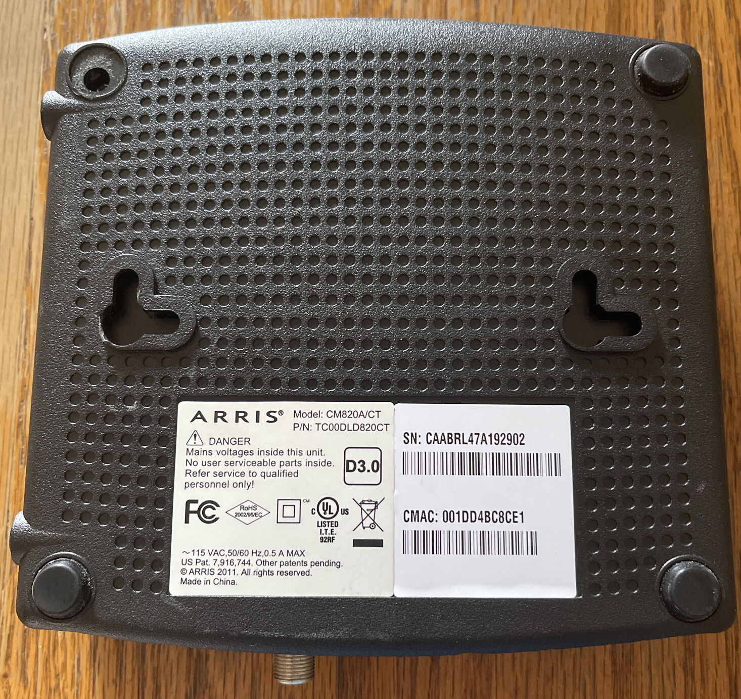 Arris CM820A DOCSIS 3.0 Cable Modem
