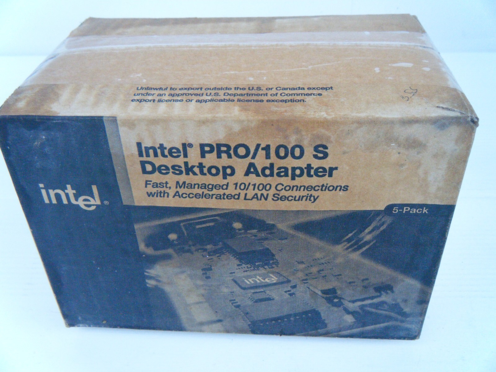 Case of 5 New Intel(R) PRO/100 S Desktop Adapter. 32 Bit PCI RJ45 10/100 168 Bit