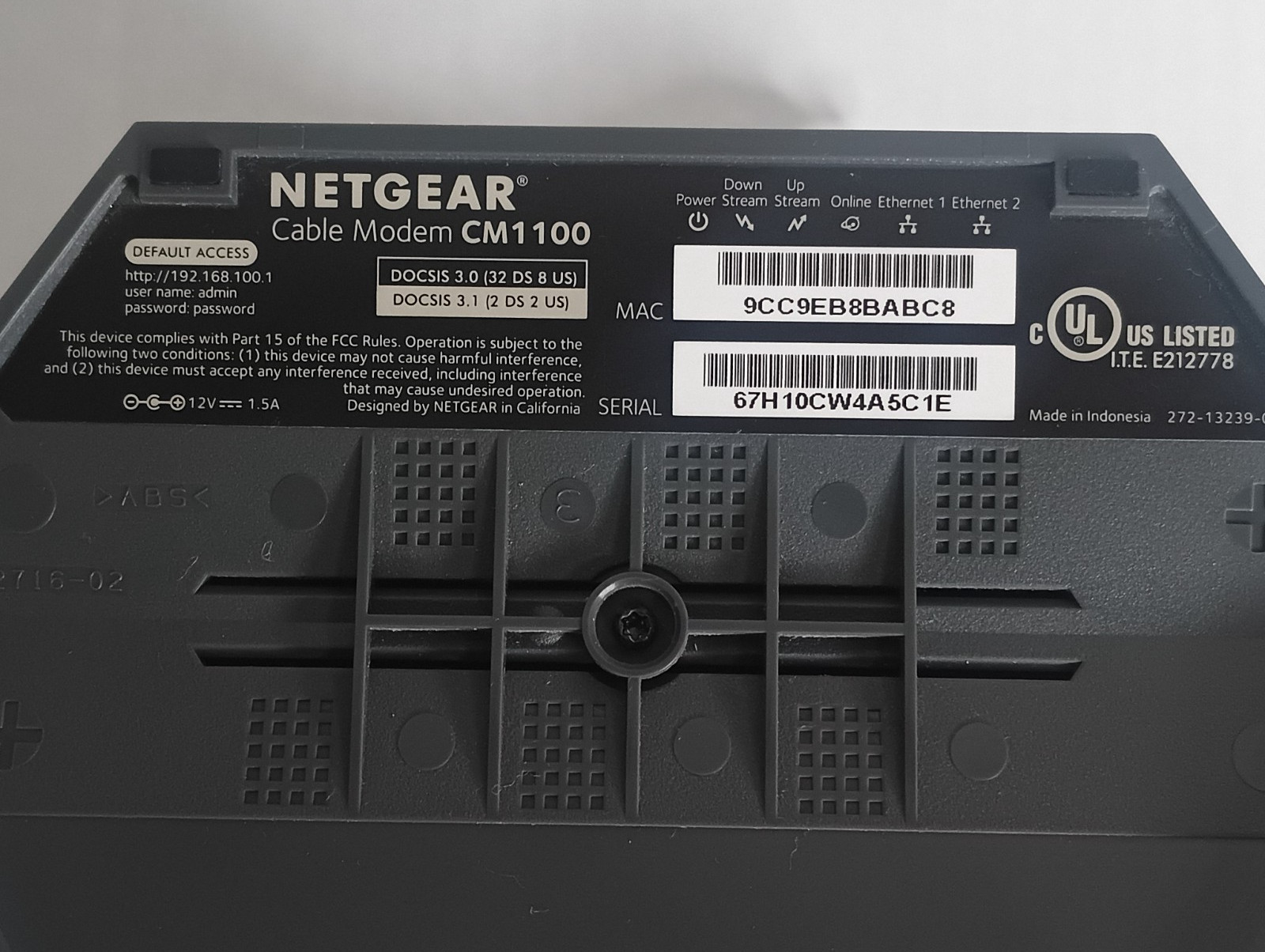 Netgear Nighthawk CM1100 DOCSIS 3.1 Multi-Gig Cable Modem