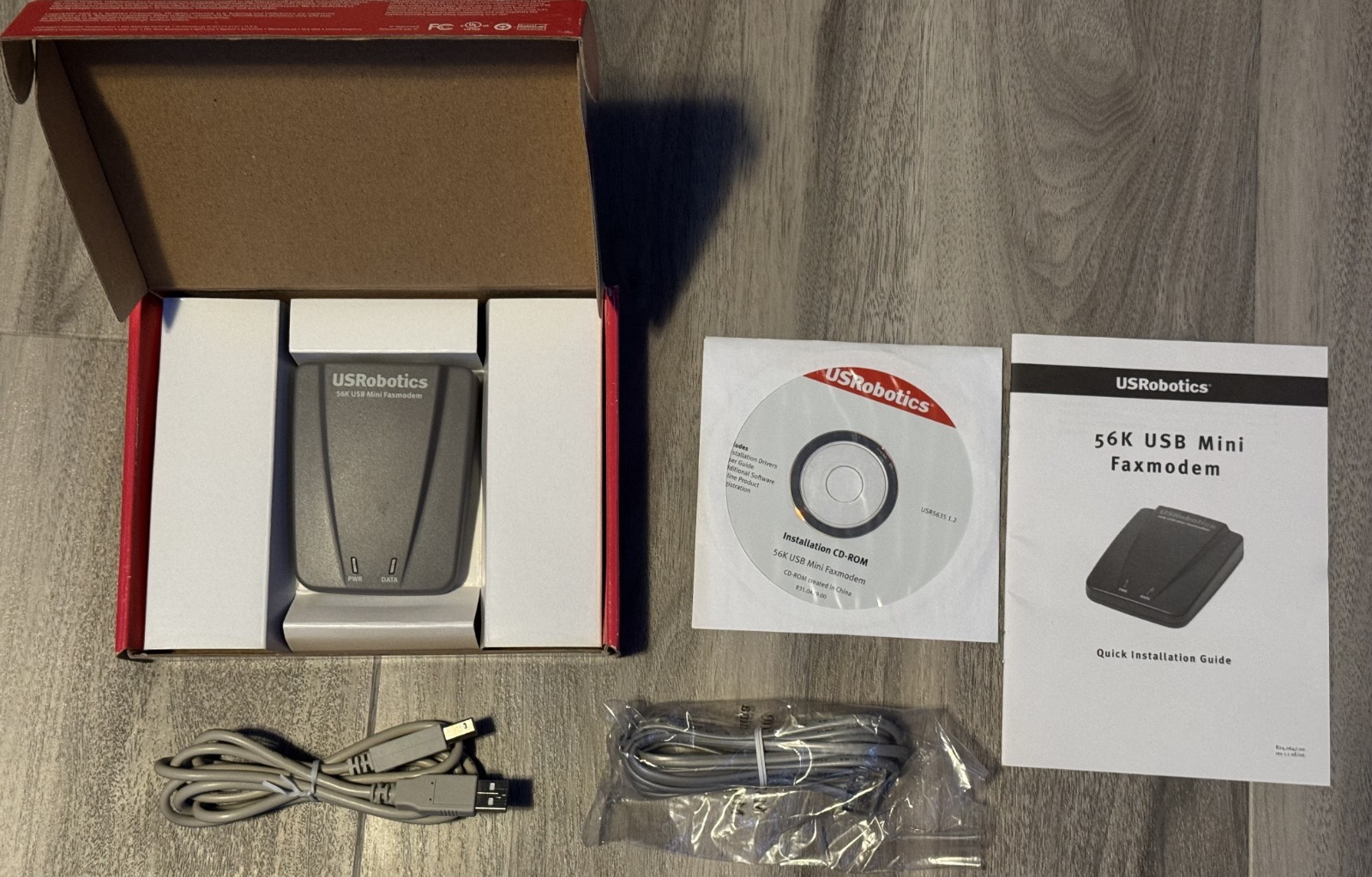 USRobotics 56K V.34 V.90 V.92 USB Mini Fax Modem 5635 New