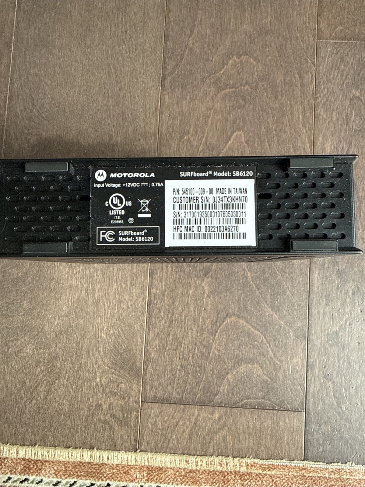 Motorola SB6120 Surfboard DOCSIS 3.0 Cable Modem 150 Mbps, Black