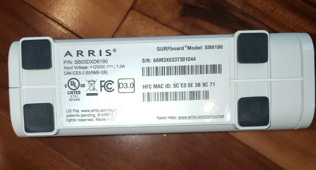 ARRIS SURFboard SB6190 DOCSIS 3.0 Cable Modem, Approved for Cox, Spectrum, Xfini