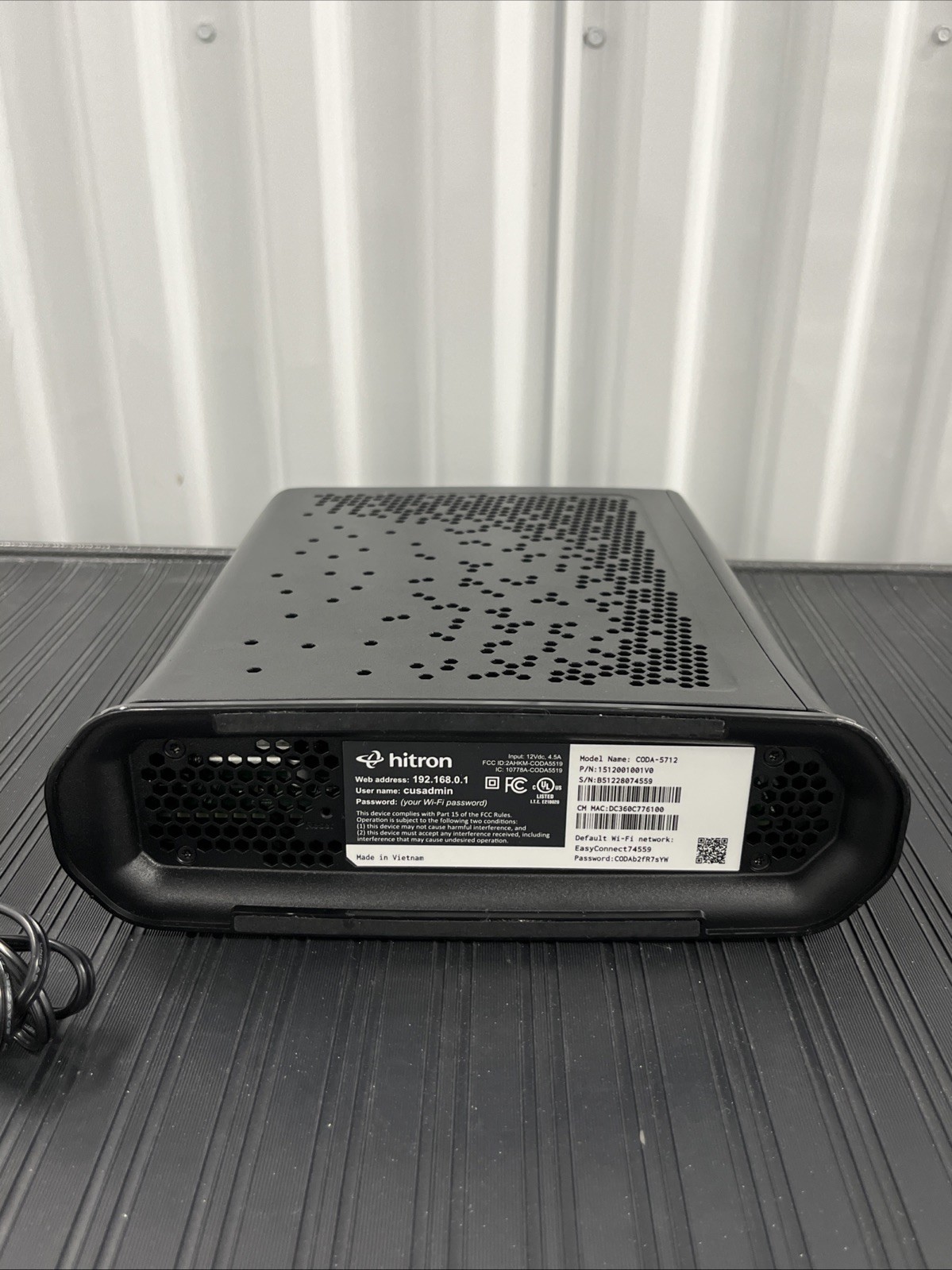 Hitron CODA-5712 Cable Modem Router DOCSIS 3.1 WiFi 6 2.5Gb Ethernet