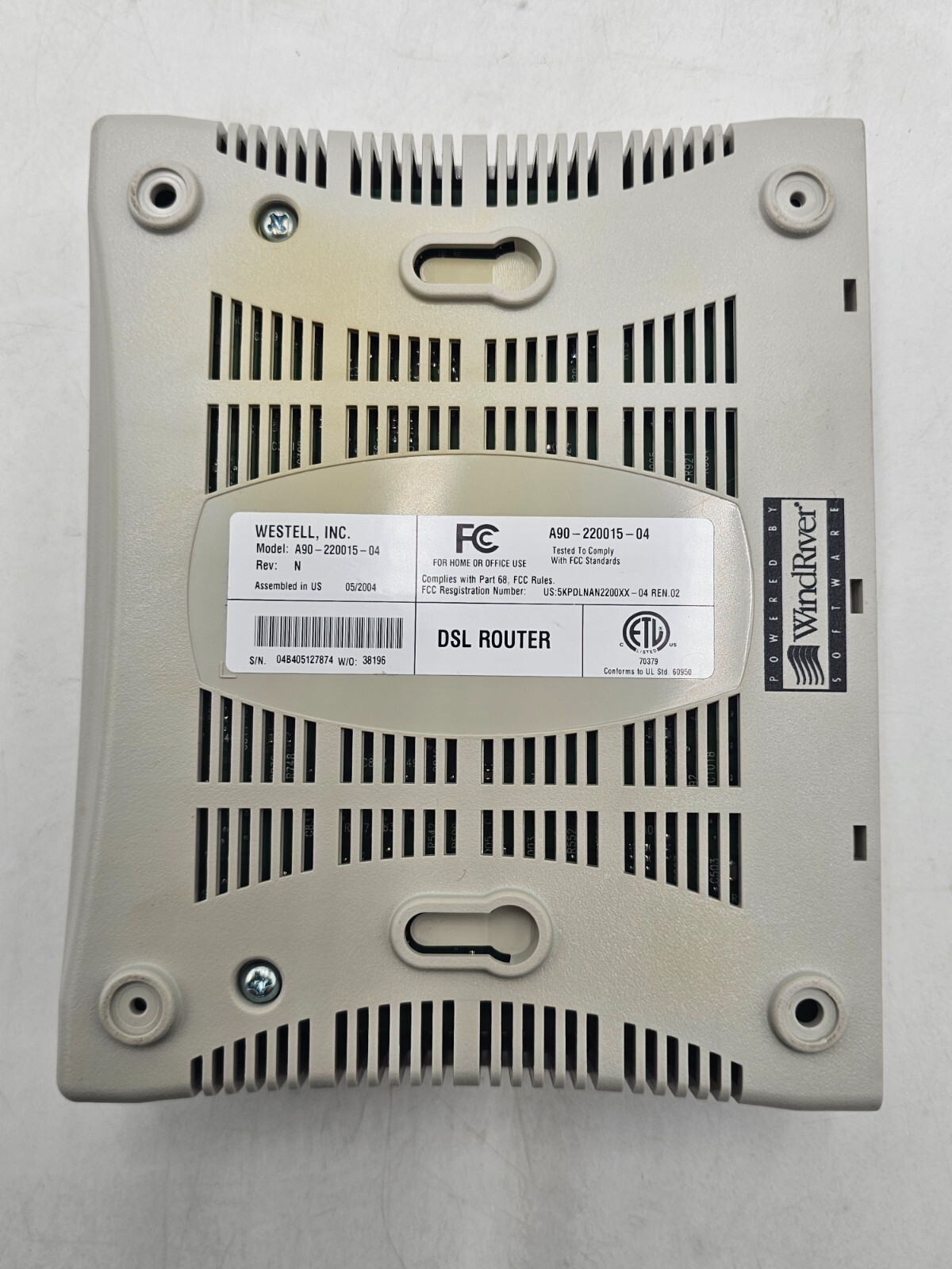 Westell Model 2200 A90-220015-04 DSL Wired Modem Router