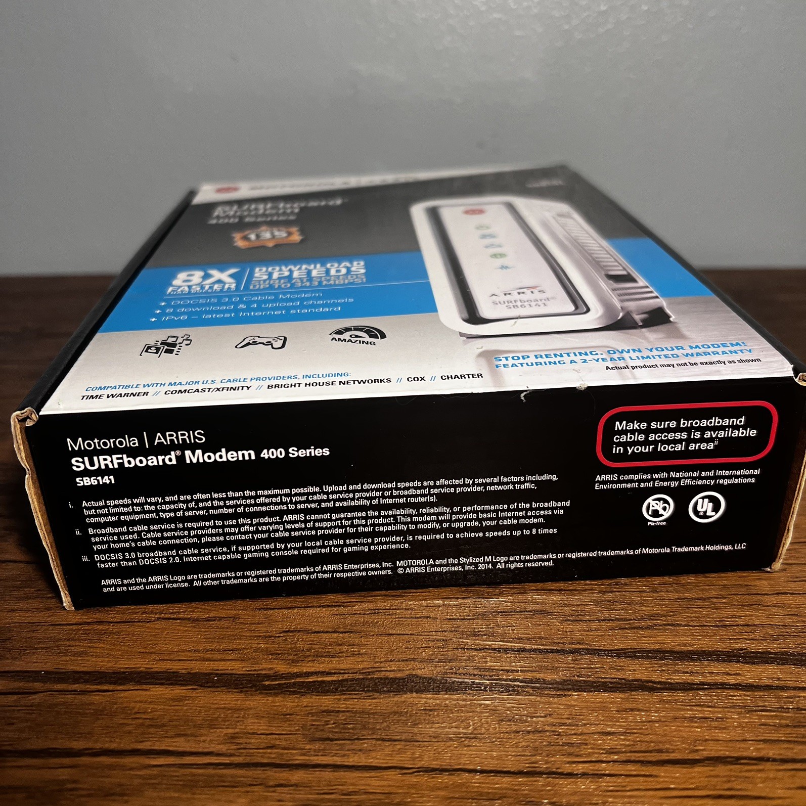 Motorola ARRIS Surfboard SB6141 DOCSIS 3.0 Cable Modem No charger