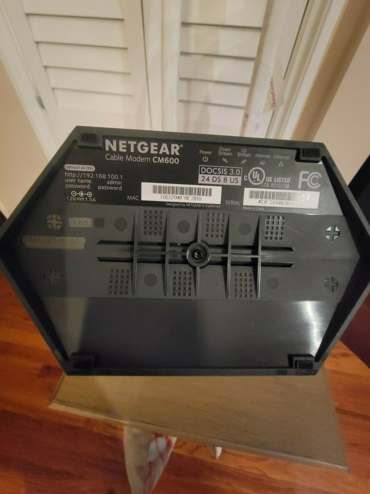 NETGEAR CM600-1AZNAS 960Mbps DOCSIS 3.0 Cable Modem