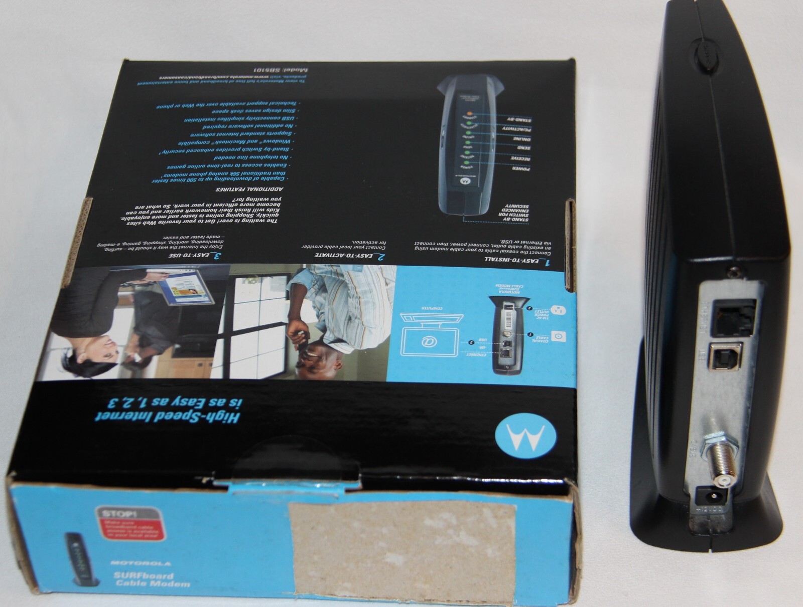 Motorola Surfboard Cable Modem Model SB5101 with original box – NO Power supply