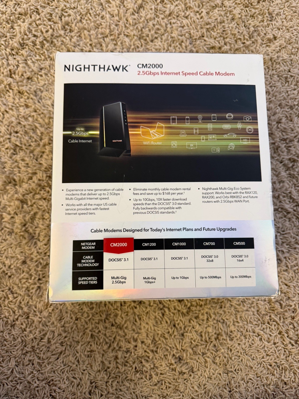 Netgear Nighthawk CM2000 2.5Gbps Cable Modem – DOCSIS 3.1 With Fast Shipping